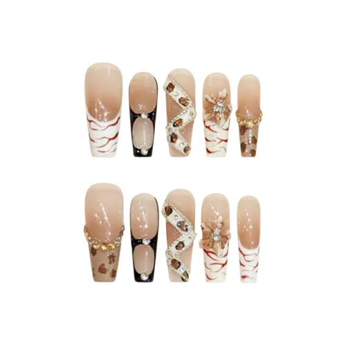 SHAQINUO [Леопардовый принт Демон] Осенний Зимний Горячая девушка Броги с Леопардовый принт Ручной Nail Art 35mm