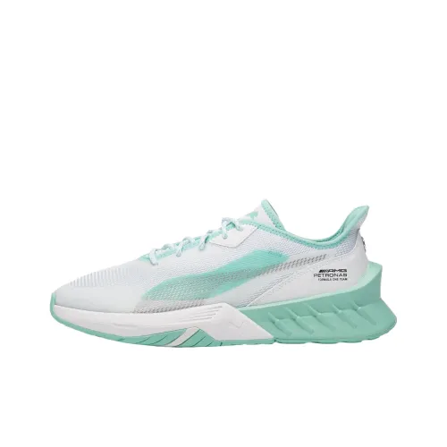 PUMA Mercedes AMG Petronas Motorsport Устойчивый к истиранию Низкий Топ Повседневная обувь Мужская Белый Зеленый