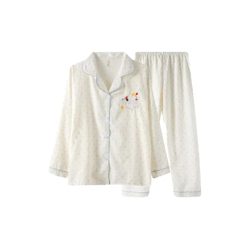 HANQIANNUO Весенний и Осенний Пижама Женская Свободного кроя