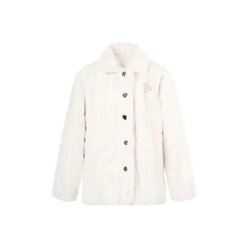 BVODE Белый Утеплённый Женский Бархатный Куртка