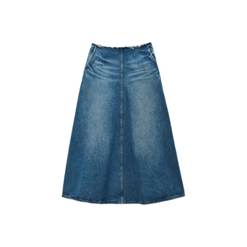Alexander Wang Fw25 Denim Long Skirt Women's