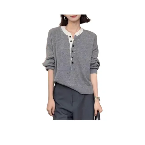 LADYXIEXIE Серый с LD Бренд Наклеенный Женские Трикотаж