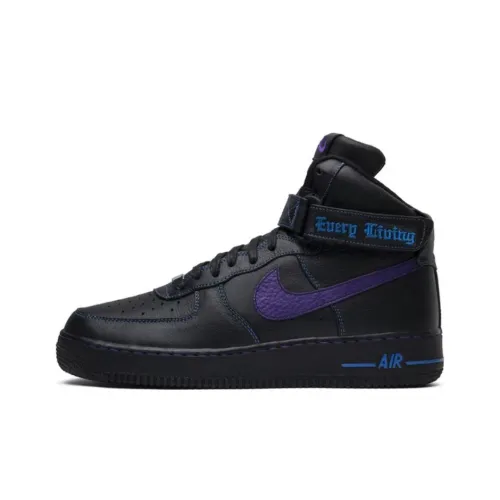 VLONE x Nike Air Force 1 Амортизация Высокие Кроссовки для скейтбординга Мужские Черные Фиолетовые