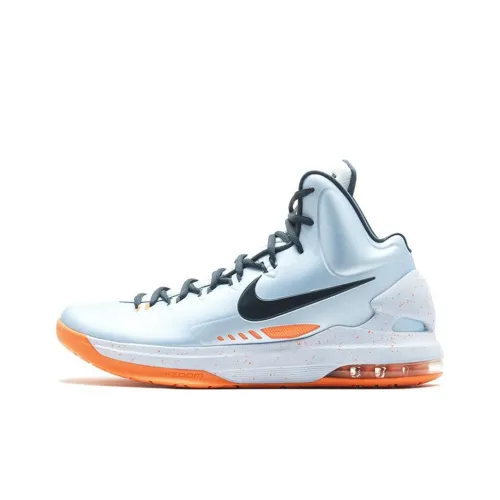 nike KD 5 Ледяной Синий Нескользящий Легкий MID Топ Баскетбольные Кроссовки для Игры Мужской Синий Оранжевый