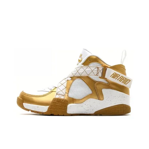 Nike Air Raid Амортизация Износостойкий MID Топ Винтажные баскетбольные кроссовки Мужской Белый Желтый