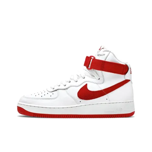 Nike Air Force 1 Nai KE Anti-Slip Легкий Высокий Топ Скейтбординг Кроссовки Унисекс Белый Красный Выпуск 2015