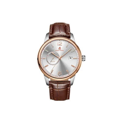 ERNEST BOREL Urban Кварцевый механизм Мужские часы Часы 42 мм Белый циферблат Корпус из нержавеющей стали