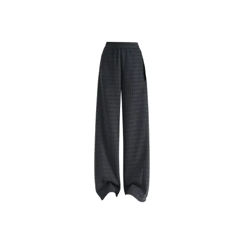 Weixi Black Plaid Women's Casual Pants Weixi Черные Клетчатые Женские Повседневные Брюки