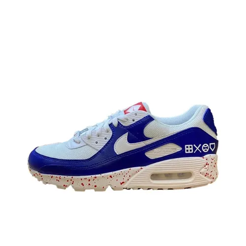 Nike Air Max 90 Амортизация Износостойкие Низкие Кроссовки для Бега Унисекс Синие