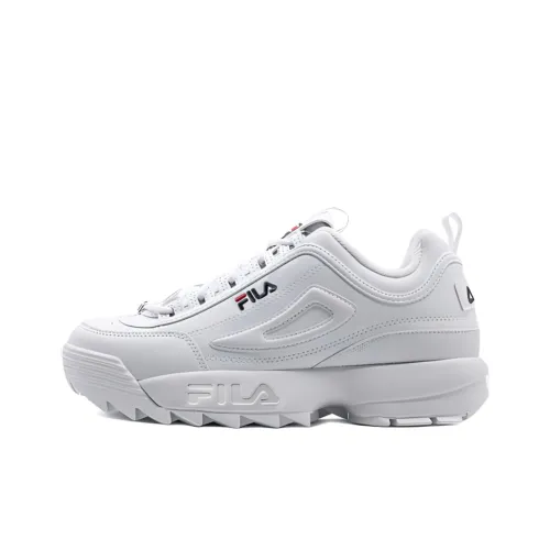 FILA DISRUPTOR II PREMIUM 2 Амортизация Износостойкий Низкий Топ Толстая Подошва Кроссовки Мужские Белые