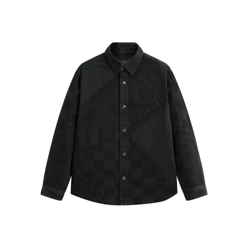 PEACEBIRD MEN Denim Jet Black 1 Мужская Рубашка