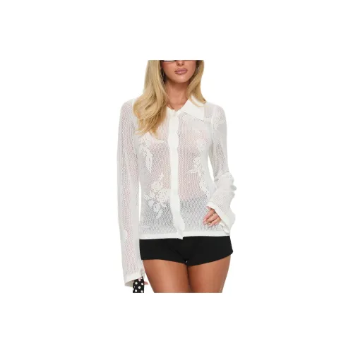 PRINCESS POLLY Marcita Цветочный Вязаная Рубашка с Длинным Рукавом Женская