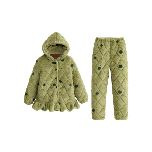 QIAOYUN Зеленый Женский Пижамный Комплект