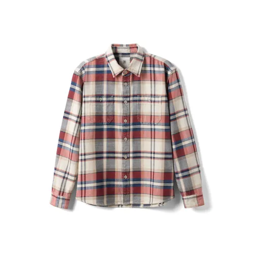 SIMWOOD Washed Red Blue Check Мужские Рубашки