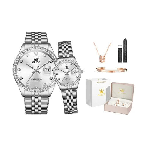 OLEVS Radiant Collection Кварцевые Механические Часы Унисекс Белый Циферблат