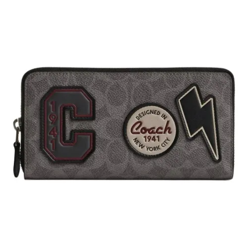 COACH Кошелек из искусственной кожи с коровьей кожей унисекс серый медный и смешанный серый