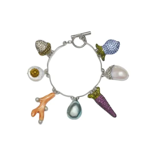 Tory Burch Жемчужные браслеты Унисекс Серебряный Многоцветный