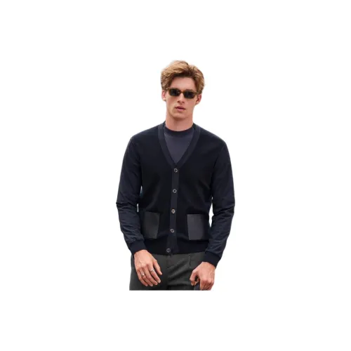 Mr.Bu Черный цвет рояля Мужские Свитера