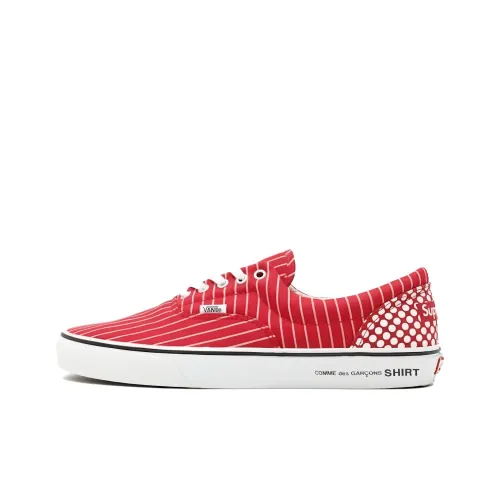 Supreme X CDG X Vans Era Амортизация Износостойкие Низкие Кроссовки для Скейтбординга Унисекс Красный