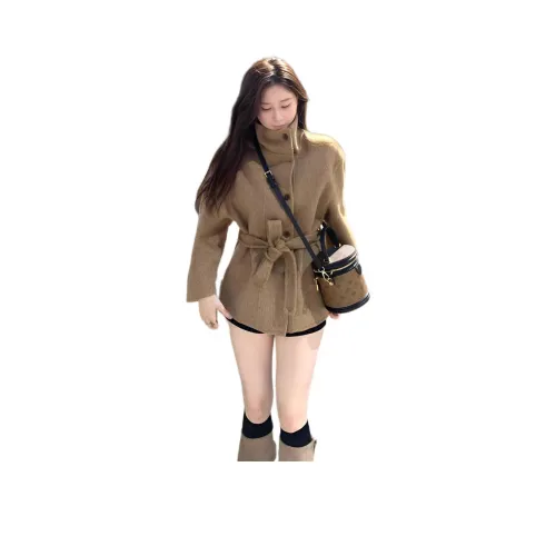 Flowers In Water Коричневый Бесплатно Water Flower Бренд Наклеенный Женские Пальто