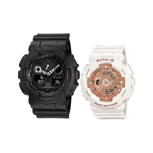 CASIO Парные часы Коллекция GA BA Кварцевый механизм Смольный ремешок Часы Унисекс Многоцветный Циферблат