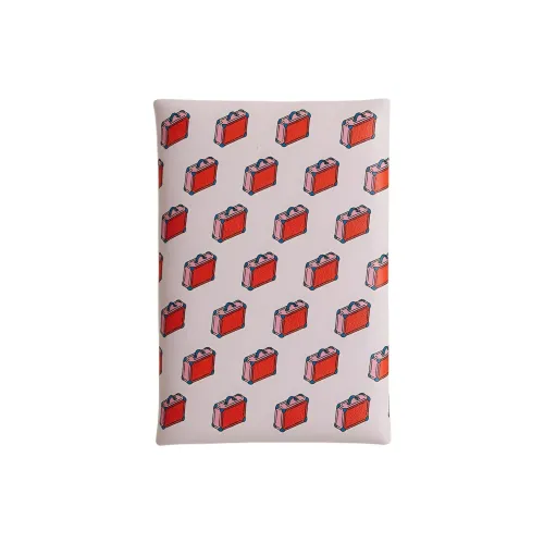 HERMES Calvi Duo Swift Телячья кожа Держатель для карт Женский 09 Бледно-розовый Фиолетовый Фантастический фиолетовый