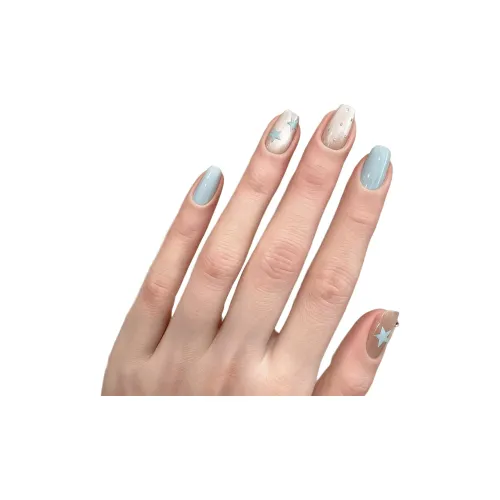 T Z Детский синий Звездная точка False Nail Короткий Синий Jump Цвет Кошачий глаз