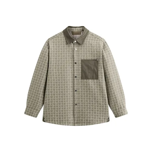 PEACEBIRD MEN Оливково-зеленый 1 Мужская рубашка