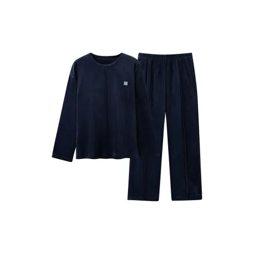 H YXIANG Королевский синий Мужской комплект пижам