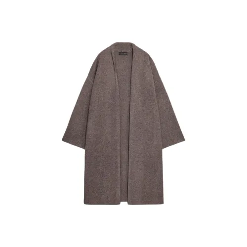 ZARA Collaboration Коричневый Темно-Серый Коричневый Женский Пальто