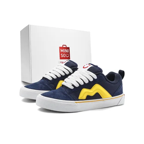Miniso Скейтборд Кроссовки Низкие Глубокий Морской Синий Желтый Унисекс