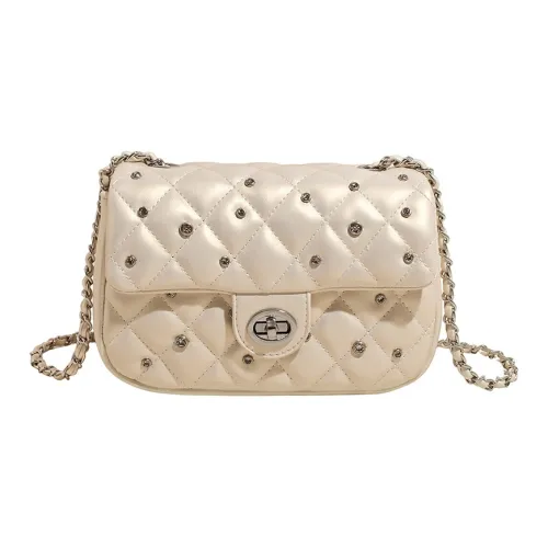 DIFFERENT FACES ПУ (полиуретан) Сумка через плечо Стандартная Женская Жемчужно-белый