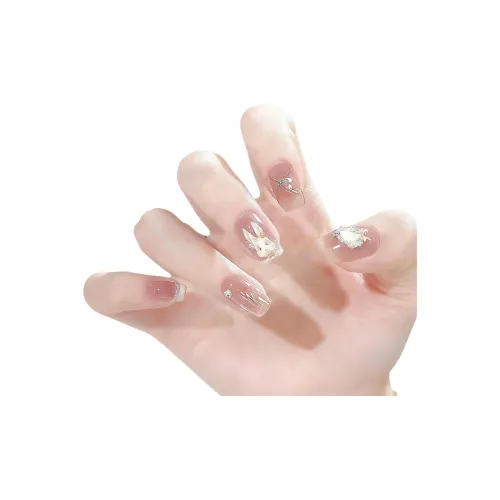 Fuyao Рококо Кролик False Nail Короткий LADDER Nude Однотонный Cute