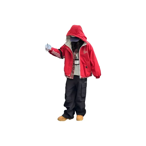 Smileyworld Красный с флисовой подкладкой пальто школьный возраст топы