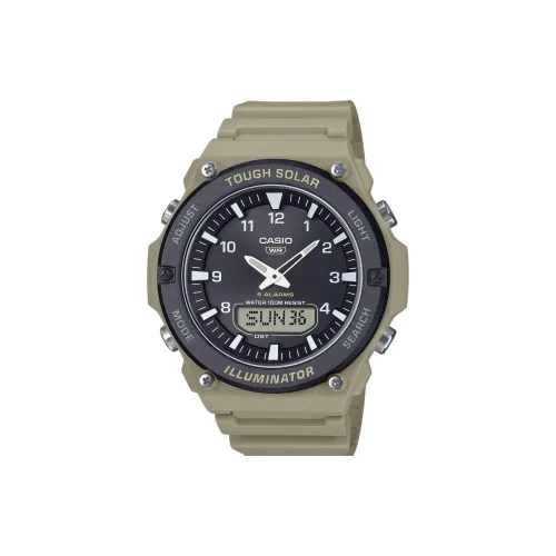 CASIO AQ S820W Collection Солнечный механизм Смольный ремешок Часы Мужские Черный циферблат