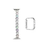 Серебряный цветной страз, ремень + один ряд, череп, серебряный ромб, корпус