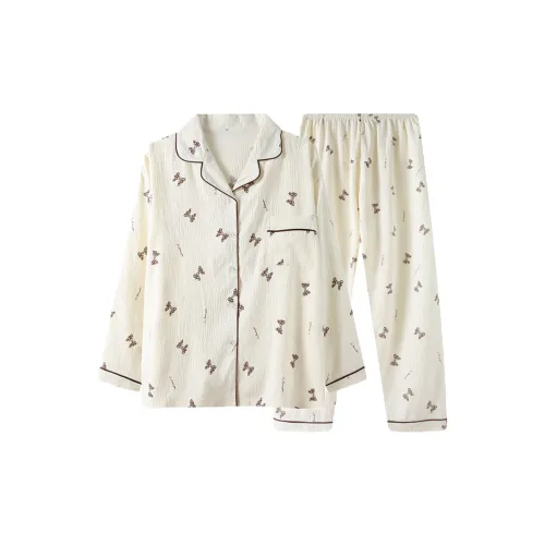 HANQIANNUO Весенний и Осенний Пижама Женская с длинными рукавами