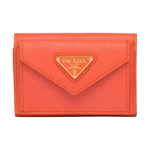 PRADA Saffiano кожа кошелек женский оранжевый