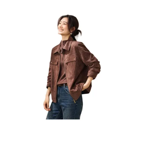 MOHANYIMEI Темный кофейный кожа наппа Edition Женские куртки
