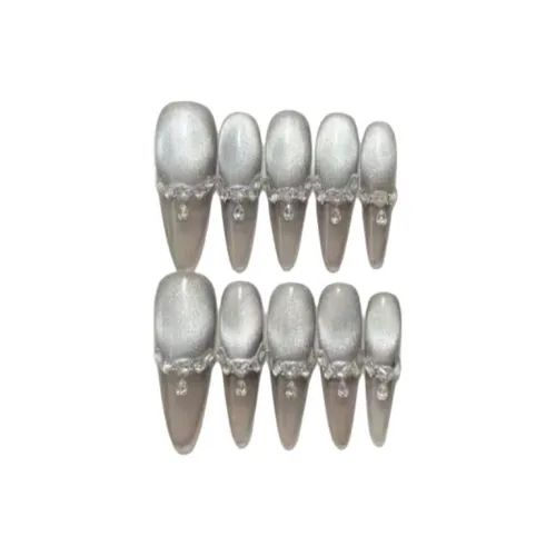 LIANJING [Туманный Луна] Ручная работа Фальшивая Гвоздика Длинная Туманный Серый Кошачий глаз Гвоздика Наклейка Роскошь Искра 32 мм Заостренный Тип