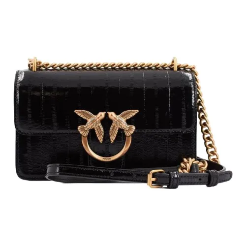 PINKO Love Series Кожа Сумка через плечо Мини Женская Черная