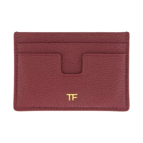 TF Телячья кожа Картхолдер Женские Бордово-красный