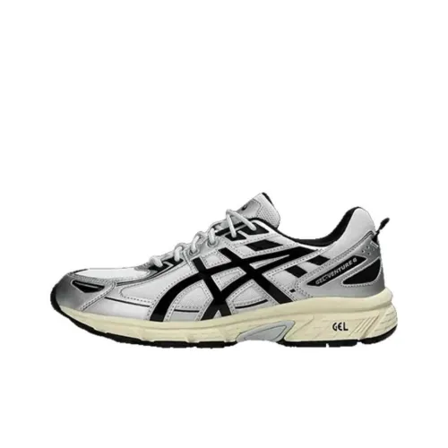 ASICS Gel Venture 6 Амортизация и Дышащий Низкий Топ Беговые кроссовки Унисекс Серебряный Белый Черный