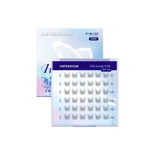 Oeiez Радужка Бабочка Прозрачный Клей Бесплатно Stemless Натуральный Изогнутый Накладные ресницы Увеличивающие длину Подкладка для глаз Увеличивающий стиль