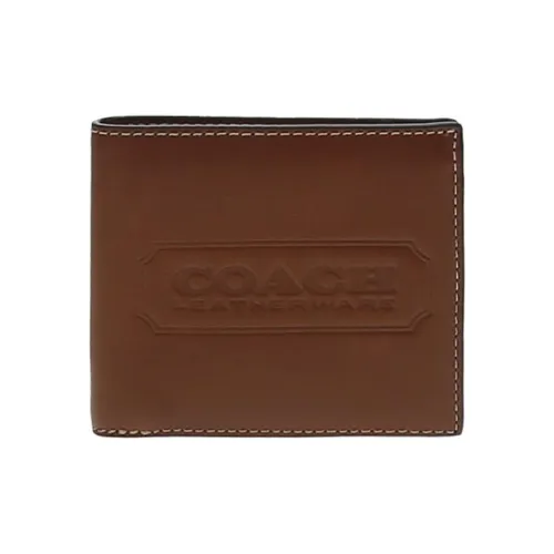 COACH Кошелек из коровьей кожи мужской темно-коричневый
