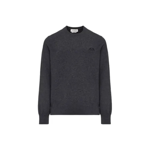 Alexander McQueen Следы Логотип JUMPER В уголь черный свитер мужской угольно-серый