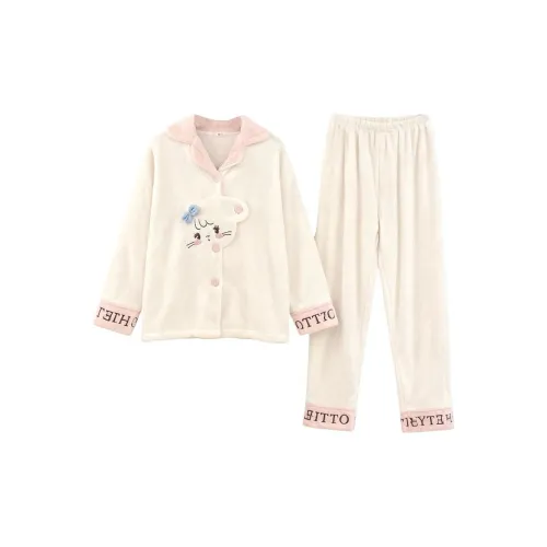 Daiyindie Осенние и зимние пижамы для женщин утолщенные и с флисовой подкладкой термические коралловый флис домашняя одежда