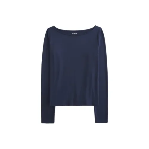 Hollister Морской Синий Женские T-Рубашки