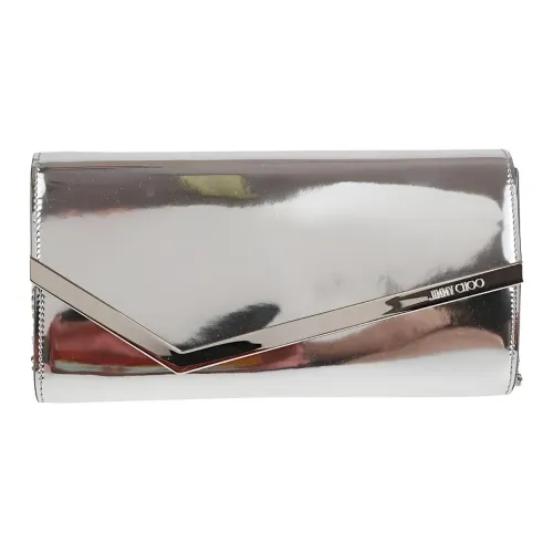 Jimmy Choo Телячья кожа Клатч Женское Серебро