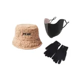 Термический трехкомпонентный комплект [Коричневая ведро + Черная маска для лица + Перчатка]